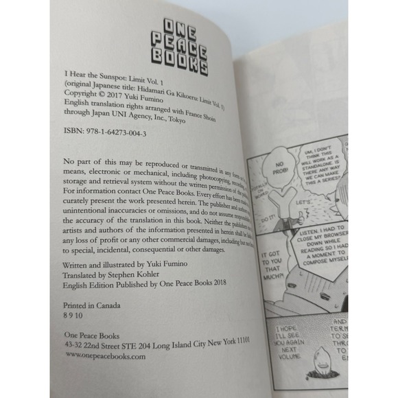 I Hear the Sunspot: Limit Vol 1 Manga - English - Yuki Fumino - Very Good - Picture 11 of 13